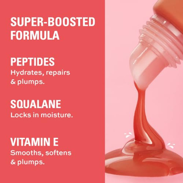 Revolution Beauty London Revolution Beauty Juicy Peptide Lip Balm Hydrating & Plumping Lip Balm With Sheer Color Infused With Vitamin E & Peptides Pink Strawberry 0.27 Fl. Oz