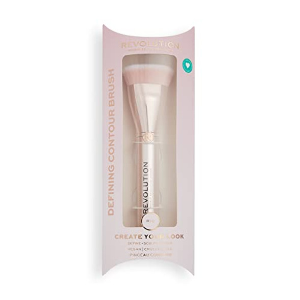 Revolution Beauty London Revolution Create Defining Contour Brush (R10) Makeup Applicator For Blush Bronzers & Highlighter Cream Or Powder Contours Vegan & Cruelty-