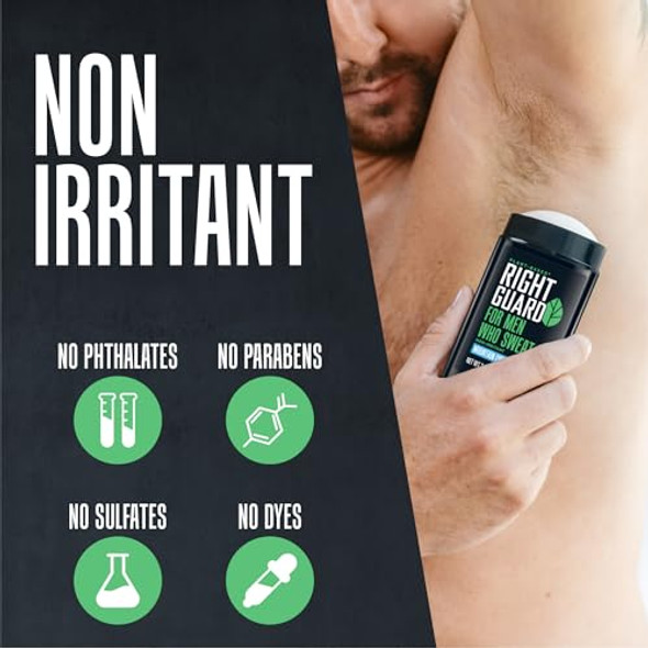 Right Guard Plant Based Invisible Solid Antiperspirant & Deodorant For Men With Sensitive Skin Blocks Sweat 2X Longer Made With Shea Butter & Marula Oil Mountain Fresh Scent 2.6 Oz. (3 Pack)