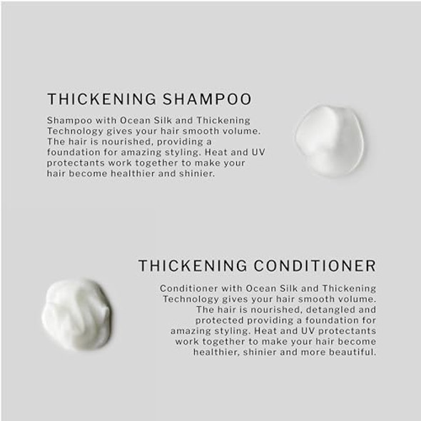 Sachajuan Thickening Shampoo And Conditioner Set Ocean Silk & Thickening Technology For Volume Vegan & Paraben Set Of 2 (8.4 Oz)