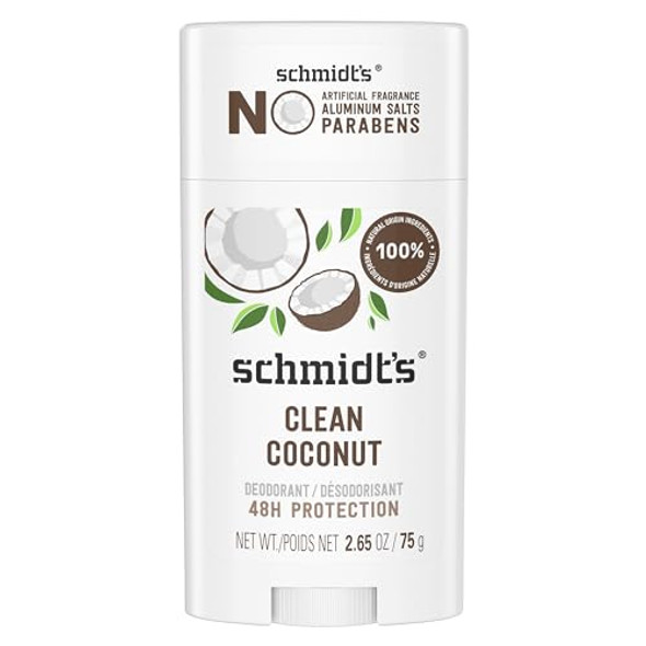 Schmidt'S Aluminum- Vegan Deodorant Rose & Vanilla 2 Count And Clean Coconut 2.65 Oz Each 24 Hour Odor Protection