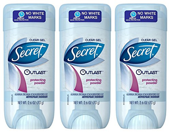 Secret Outlast Xtend Protecting Powder 2.6 Oz Clear Gel Deodorant (Pack Of 3)