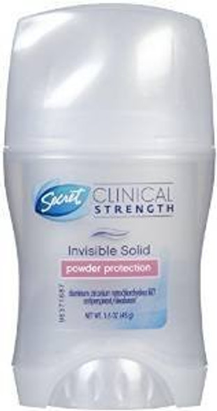 Secret Clinical Strength Invisible Solid Women'S Antiperspirant & Deodorant Powder Protection 1.6 Oz (2 Pack)