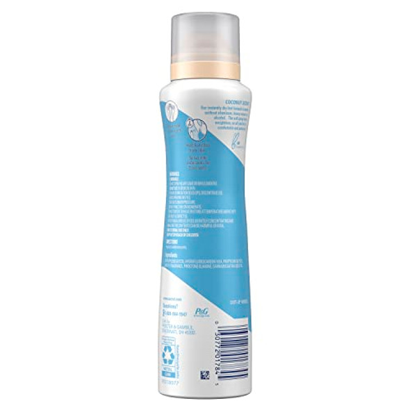 Secret Dry Spray Aluminum Deodorant Coconut And Hemp Seed Oil 4.1 Ounce