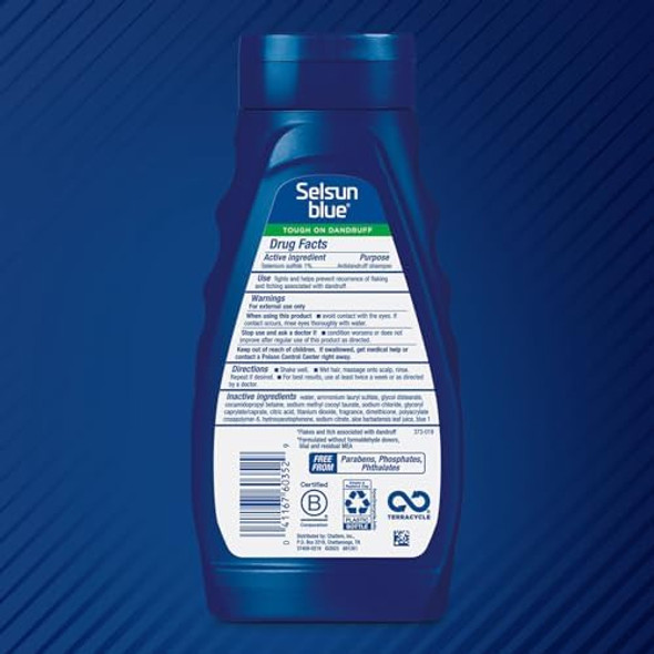 Selsun Blue Moisturizing Antidandruff Shampoo Maximum Strength Scalp Treatment With Selenium Sulfide 11 Fl. Oz.