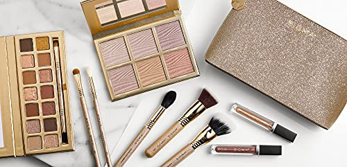 Sigma Beauty Ambiance Complete Collection - 14 Buttery Eyeshadow Powders Highlighter Palette With 6 Metallic Highlighters 2 Hydrating Lip Gloss & 5 Makeup Brushes - Full Makeup Set
