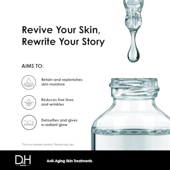 Skin Chemists Dr H Anti-Ageing Hyaluronic Acid Facial Serum 30Ml Infused With Aloe Vera & Allantoin For Hydrated Plump Skin Pore Minimizing & Texture Smoothing Serum Vegan & Cruelty-