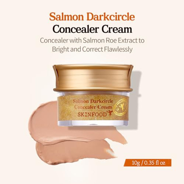 Skin Food Since 1957 Salmon Dark Circle Concealer Cream - Under Eye Concealer For Dark Spots And Wrinkles - Full Coverage - 0.35 Oz/10 G (Salmon Beige)