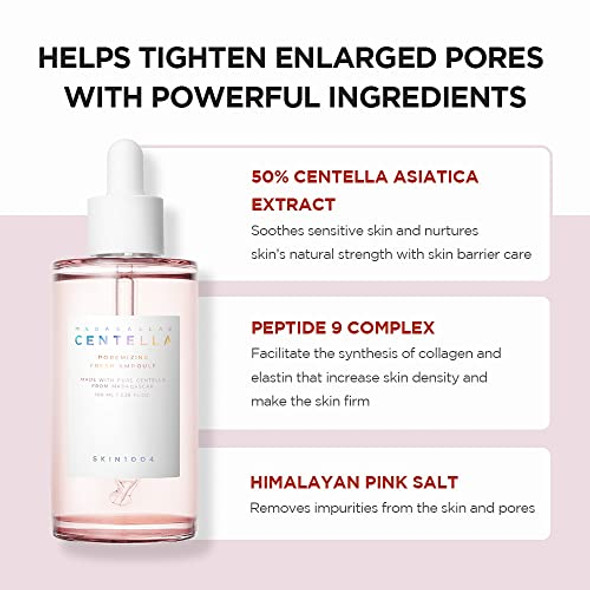 Skin1004 Madagascar Centella Poremizing Fresh Ampoule 3.38 Fl. Oz(100Ml) Soothing Hydration Oily Combination Skin