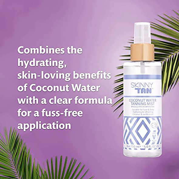 Skinny Tan Coconut Water Self Tanning Kit 30Ml Face Serum Tanning Drops 5.07 Oz. Hydating Tanning Mist Moisturizing Natural Glow Help Reduce Fine Lines & Wrinkles Customize Your Complexion