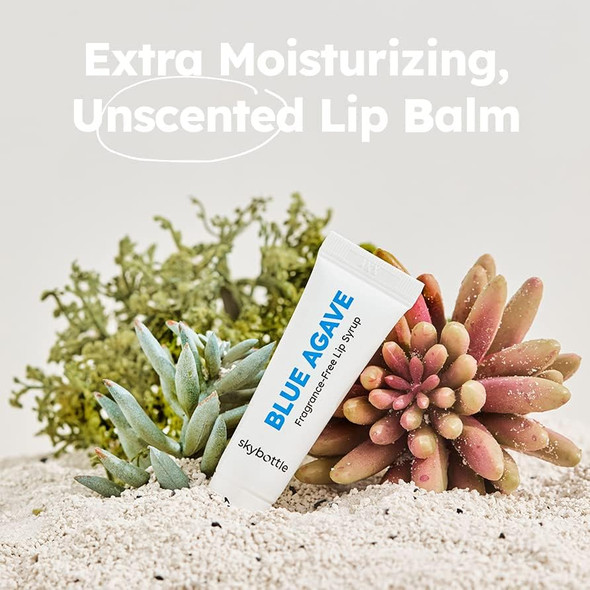 Skybottle (Pack Of 3) Unscented Blue Agave Lip Balm Syrup Highly Moisturizing Lip Gloss Vegan Jojoba Oil Soothes And Hydrates Nourishing Lip Treatment 0.3 Fl. Oz