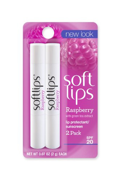 Softlips Lip Balm Protectant Value Pack Spf 20 Raspberry 0.07-Ounce Tubes Twin Pack (Pack Of 6)