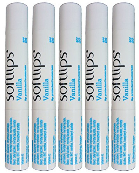 Softlips Lip Balm Protectant Spf 20 Vanilla (Pack Of 5)