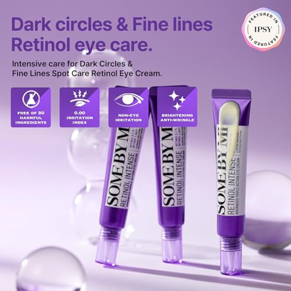 Some By Mi Retinol Intense Advanced Triple Action Eye Cream – 1.01Oz 30Ml – Korean Retinol Under Eye Cream Anti Aging For Fine Lines – Brightens Dark Circles & Smooths Skin Texture – Korean Skin Care