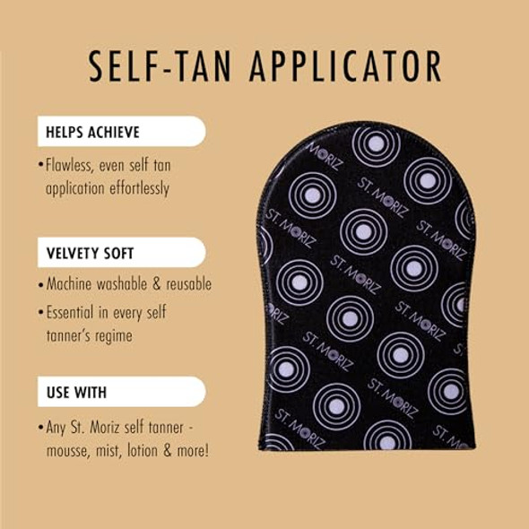St Moriz Velvet Self Tanning Mitt - Reusable Self Tanner Applicator Glove For Even Self Tan Coverage & Streak Finish - Use With Any Self Tanner Mousse Mist Lotion - Self Tan Mitt - Pack Of 1