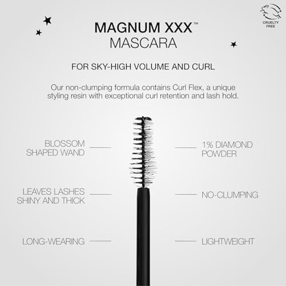 Stila Magnum Xxx Lash Mascara Black Voluminous Sky-High Volume Curl Lift Full Length Lightweight Long-Lasting Eye Makeup Formula 0.40 Fl. Oz. Stila Magnum Xxx Lash Mascara Black Voluminous Sky-High Volume Curl Lift Full Length Lightweight Long-Lasting Eye Makeup Formula 0.40 Fl. Oz.