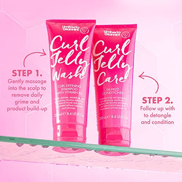 Umberto Giannini Curl Jelly Starter Kit - Travel Size Curl Scrunching Jelly Shampoo & Conditioner
