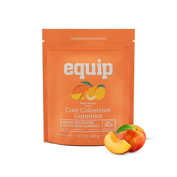 Equip Foods Core Bovine Colostrum Gummies Delicious 1g Per Seving Grass Fed Colostrum Supplement - Gut Health Immunity Recovery Hair & Skin - 60 Bovine Colostrum Gummies 30 Servings Peach Mango