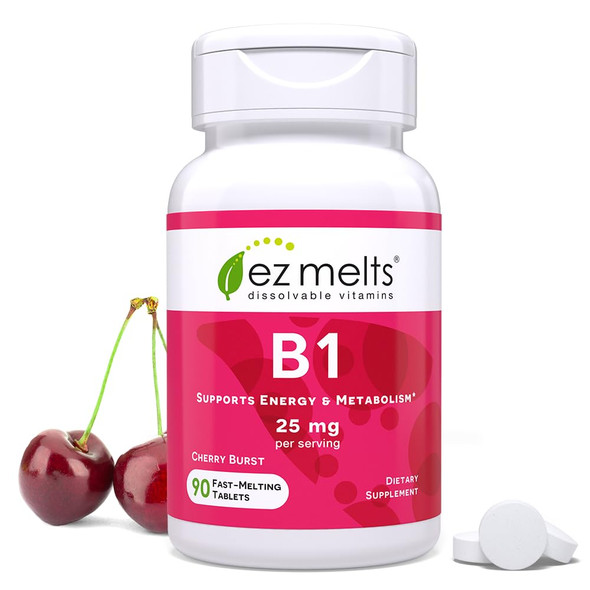 EZ Melts Dissolvable Vitamin B1 25 mg Sugar-Free 45-Day Supply