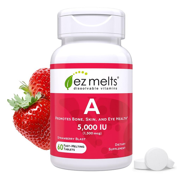 EZ Melts Dissolvable Vitamin A 5000 IU Sugar-Free 2-Month Supply