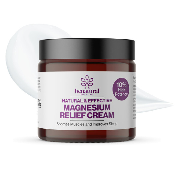 Benatural Essentials All Natural Magnesium Relief Cream 100g | Soothes Muscles & Improves Sleep | Made in The UK | pH Balanced