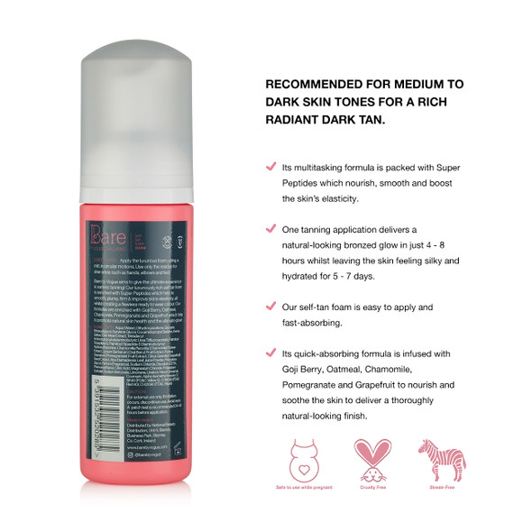 Bare by Vogue - Dark Tan Self-Tanning Foam - Suitable for All Skin Types - Self Tanner for Face & Body - Long-Lasting Fake Tan - 150ML Bare by Vogue - Dark Tan Self-Tanning Foam - Suitable for All Skin Types - Self Tanner for Face & Body - Long-Lasting Fake Tan - 150ML