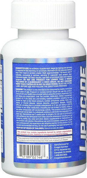 Lipocide Xtreme | Maximum Strength Single Capsule Extreme Fat Burner, Dynamine, Capsimax, Bioperine | 60 Capsules