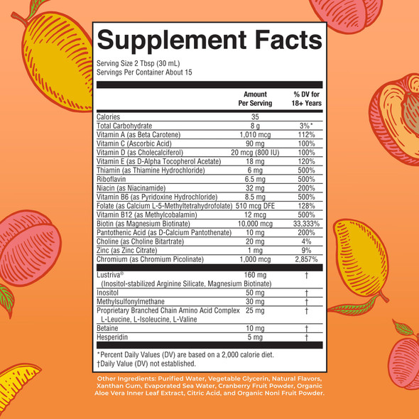 MaryRuth's Liquid Multivitamin + Hair Growth  Biotin 10000mcg  Lustriva Hair Growth Supplement  Clinically Tested in Women for Thicker Hair and  Facial Wrinkles  Skin Care  Ages 18+  15.22 Fl Oz