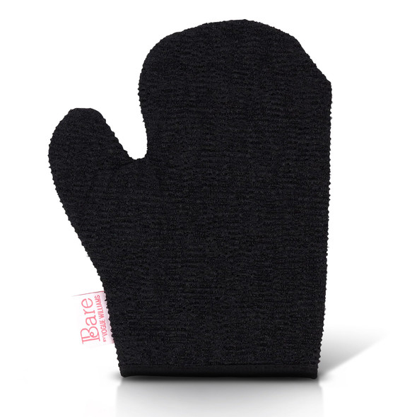 Bare by Vogue Exfoliating Mitt - Double-Sided Tan Mitt for Deep Exfoliation Built-In Thumb for Secure Grip - Removes Dead Skin for Smooth Radiant Complexion (One Size Black) Bare by Vogue Exfoliating Mitt - Double-Sided Tan Mitt for Deep Exfoliation Built-In Thumb for Secure Grip - Removes Dead Skin for Smooth Radiant Complexion (One Size Black)