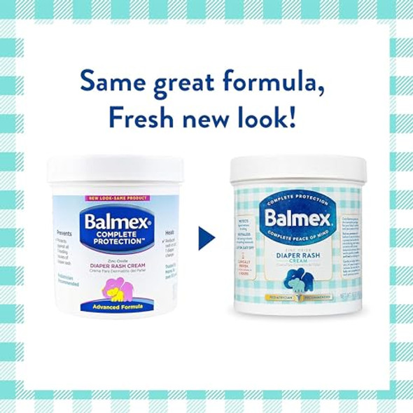 Balmex Complete Protection Daily Baby Diaper Rash Cream Clinically Proven To Reduce Redness In Just One Use With Zinc Oxide + Botanicals Pediatrician-Recommended & Dermatologist Tested 16Oz