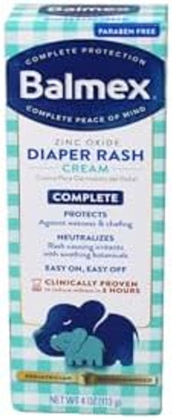 Balmex Diaper Rash Cream With Zinc Oxide 4 Oz
