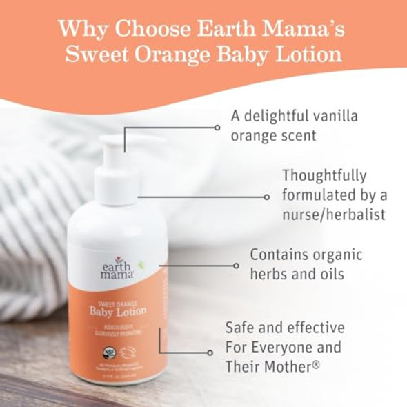 Earth Mama Sweet Orange Baby Lotion Moisturizing Body Lotion For Dry Skin born Baby Lotion Sensitive Skin Care Face Lotion For Babies & Kids With Shea Butter Calendula & Aloe 8 Fl Oz Earth Mama Sweet Orange Baby Lotion Moisturizing Body Lotion For Dry Skin born Baby Lotion Sensitive Skin Care Face Lotion For Babies & Kids With Shea Butter Calendula & Aloe 8 Fl Oz