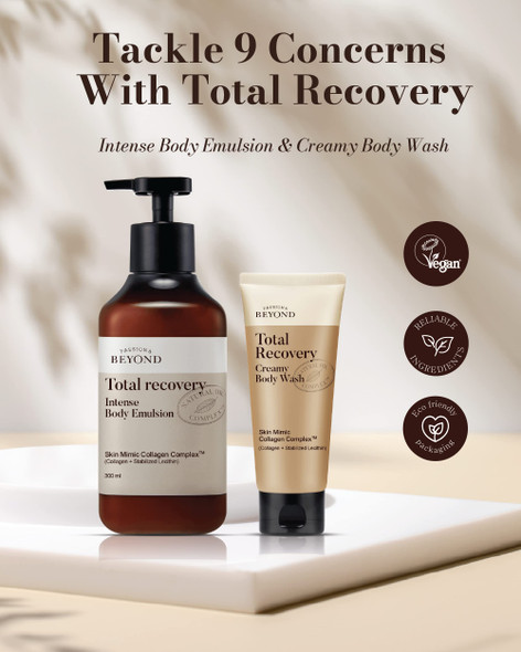 BEYOND Total Recovery Intense Body Emulsion  Creamy Lotion for Dry Skin Apple Blossom Scent (300ml/10 fl oz and  150ml 5 fl oz)  Korean Skincare
