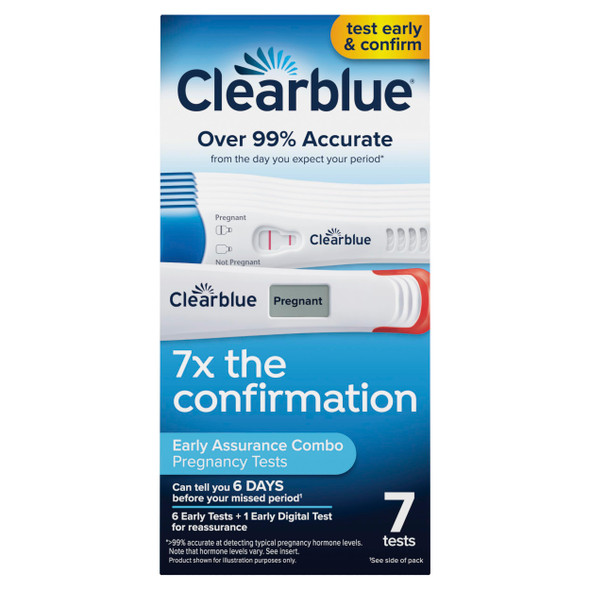 Clearblue Early Pregnancy Test Kit at-Home Pregnancy Test Kit for Women hCG Hormone Pregnancy Tests with Easy-to-Read Results 7 Tests