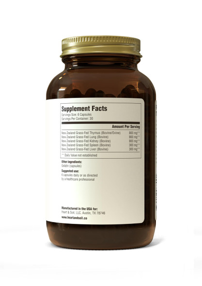 HEART & SOIL Histamine and Immune Support – 3000mg DAO Enzyme Supplements with Bovine Thymus Selenium & Vitamin A – Non-GMO Allergen-Free – 180 Capsules