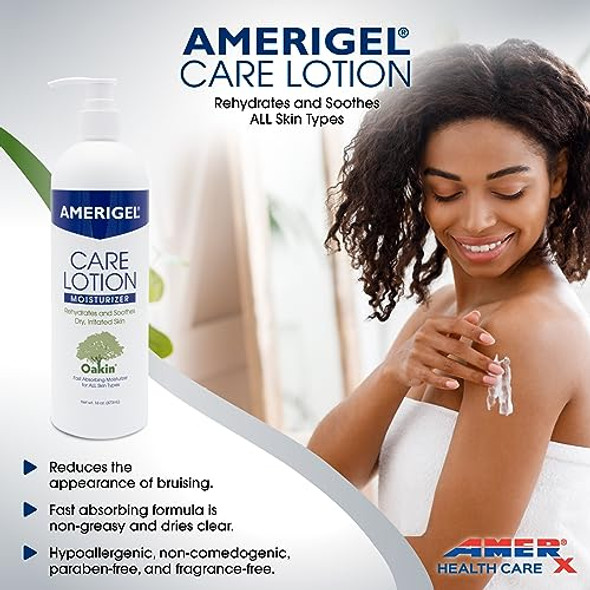 Amerigel Care Lotion – Hypoallergenic Moisturizer - Diabetic Skin Care - Rehydrates And Soothes Dry Irritated Skin - 6 Oz.
