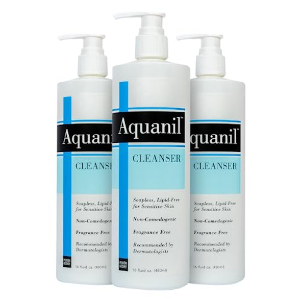 Aquanil Person & Covey Aquanil Cleanser - Lipid- Sensitive Skin Cleanser Non-Comedogenic Gentle Cleanser - Soap Cleanser With 7 Ingredients Fragrance- Skin Care Cleanser - 3 Pack 16 Fl. Oz.