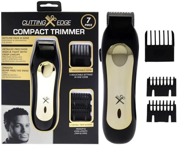 Barbasol Cutting Edge Compact Trimmer For Men - 7 Pc Shaver Travel Bag Cleaning Brush Oil 3 Cutting Guides