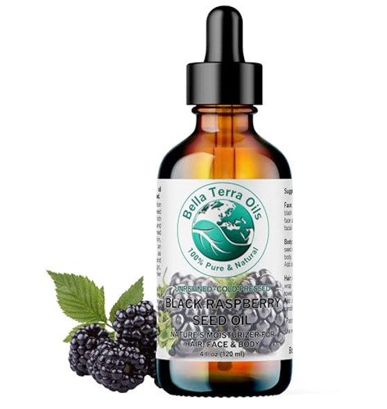 Bella Terra Oils - Black Raspberry Seed Oil 4 Oz - Revel In Antioxidant-Rich Essence Packed With Omega-6 & Omega-9 The Pinnacle Of Skin Nutrient Oils Bella Terra Oils - Black Raspberry Seed Oil 4 Oz - Revel In Antioxidant-Rich Essence Packed With Omega-6 & Omega-9 The Pinnacle Of Skin Nutrient Oils