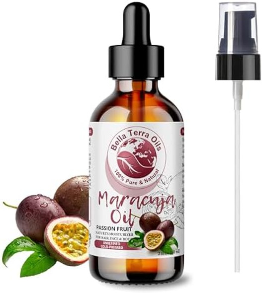 Bella Terra Oils - Maracuja (Passion Fruit) Oil 2Oz - Cold-Pressed Excellence Rich In Vitamin C & Linoleic Acid Perfect Blend For Smooth & Lustrous Skin Bella Terra Oils - Maracuja (Passion Fruit) Oil 2Oz - Cold-Pressed Excellence Rich In Vitamin C & Linoleic Acid Perfect Blend For Smooth & Lustrous Skin
