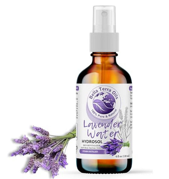 Bella Terra Oils - Hydrosol Water 16Oz - Luxurious Lavender Organic Lavender Water Packed With Essential Minerals & Amino Acids Ultimate Skin Quencher Bella Terra Oils - Hydrosol Water 16Oz - Luxurious Lavender Organic Lavender Water Packed With Essential Minerals & Amino Acids Ultimate Skin Quencher