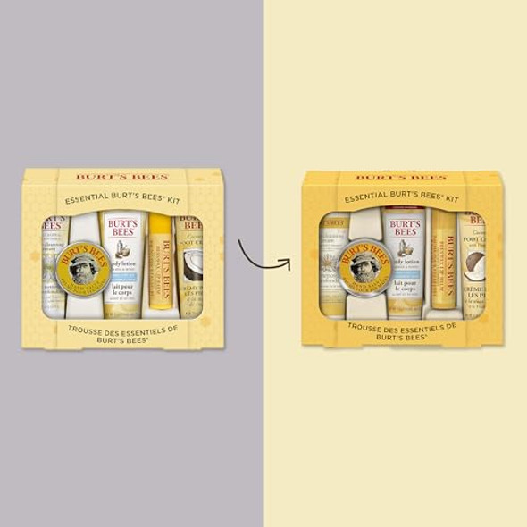 Burt'S Bees s Ideas - Essential Everyday Beauty Set 5 Travel Size Products - Deep Cleansing Cream Hand Salve Body Lotion Foot Cream And Lip Balm