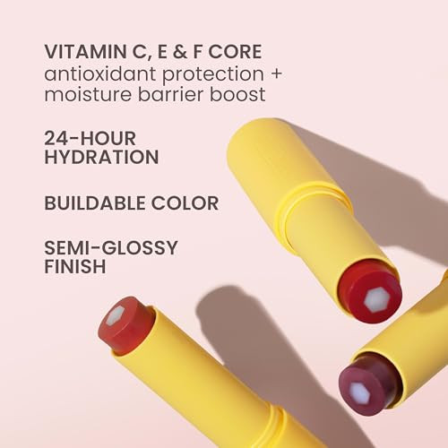 Burts Bees Tinted Boosted Balm Misty Mauve Hydrating Tinted Lip Balm With Vitamin C E And F Core 24 Hour Lip Moisturizer With Responsibly Sourced Beeswax 100% Natural Origin 1 Count 0.16Oz