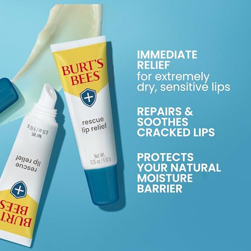 Burt’S Bees Rescue Lip Relief With Shea Butter And Ecea 100% Natural Origin 0.35 Ounces(Pack May Vary)