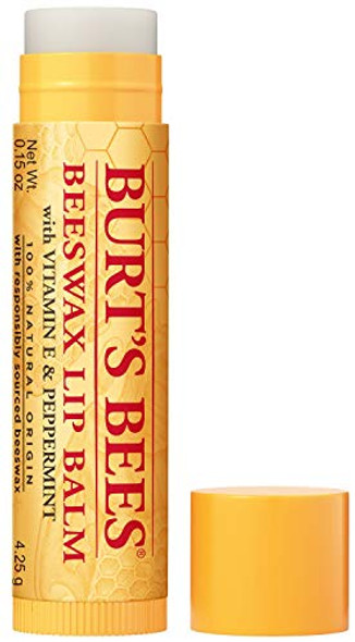 Burt'S Bees Lip Balm Stocking Stuffers Moisturizing Lip Care Holiday 100% Natural Original Beeswax With Vitamin E & Peppermint Oil (4 Pack)
