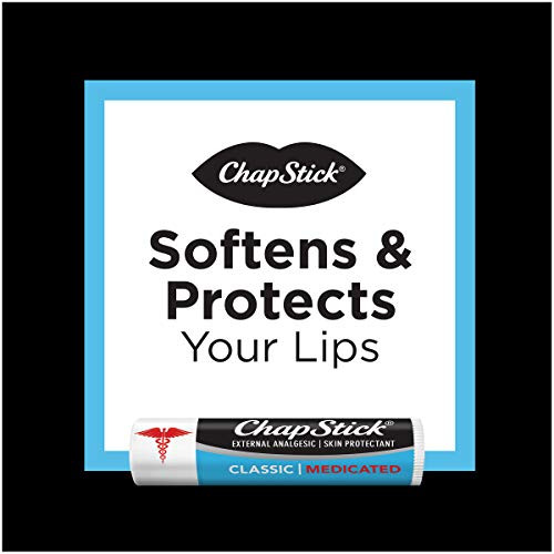 Chapstick Classic Medicated Lip Balm And Skin Protectant Tube Relieves Chapped Lips 0.15 Ounce Each (1 Blister Pack Of 2 Sticks)