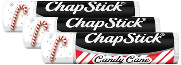 Chapstick Candy Cane Peppermint Lip Balm Tube Candy Cane Lip Balm And Lip Moisturizer For Lip Care - 0.15 Oz (Pack Of 3)
