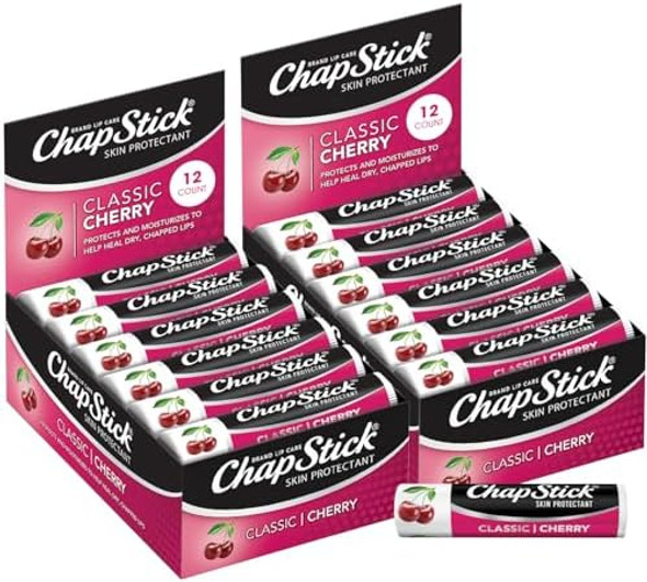 Chapstick Bulk Cherry Lip Balm 24-Count – Fruity & Sweet Lip Moisturizer For Dry Lips 0.15 Ea
