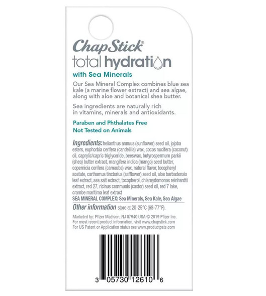 Chapstick Total Hydration Sea Minerals Lip Balm - 0.12Oz (Sheer Glow) Chapstick Total Hydration Sea Minerals Lip Balm - 0.12Oz (Sheer Glow)