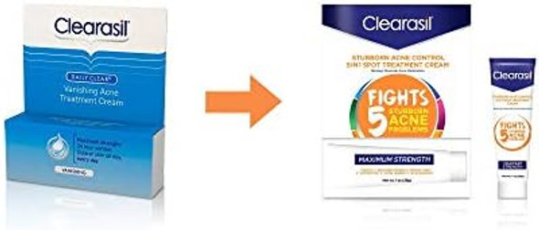 Clearasil Stubborn Acne Control 5 In 1 Spot Treatment Cream 1 Oz (Pack Of 10)